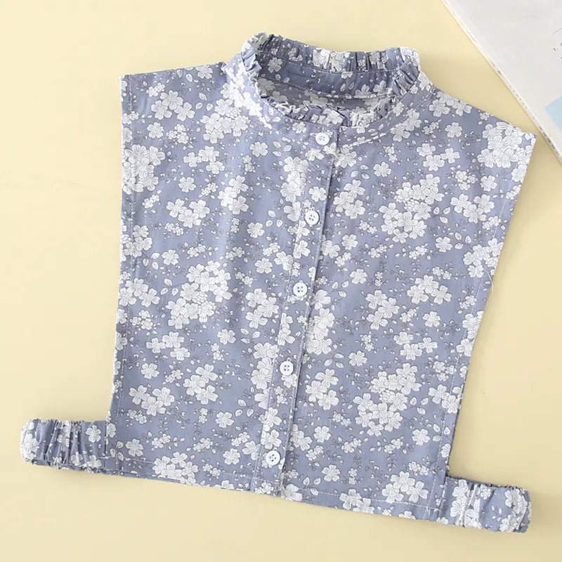 Women's Cotton Decorative Detachable Collar Shirt