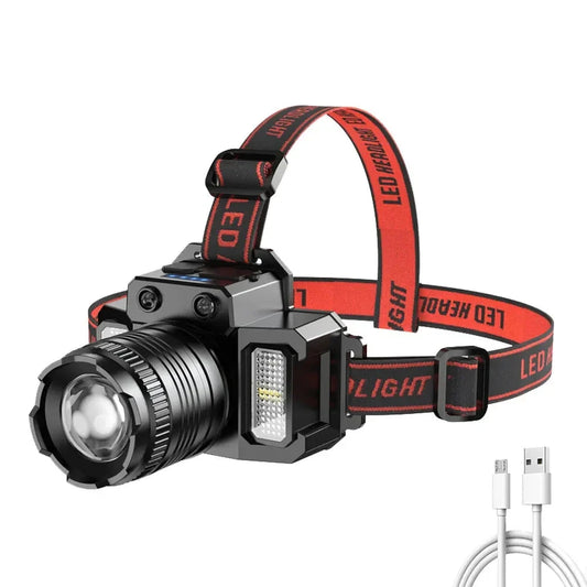 LED Sensor Headlamp Rechargeable Camping Search Light-0