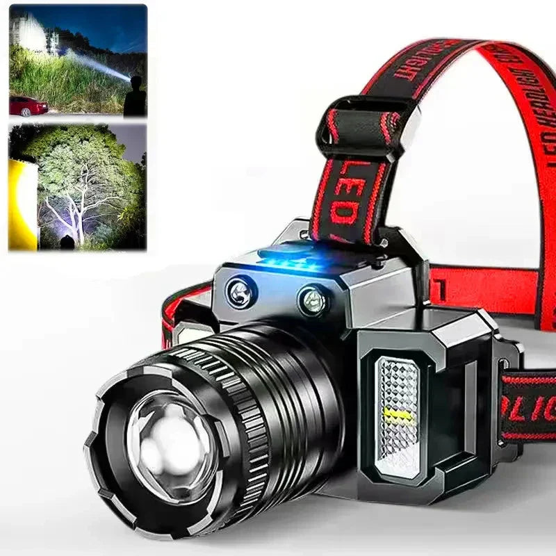 LED Sensor Headlamp Rechargeable Camping Search Light-1
