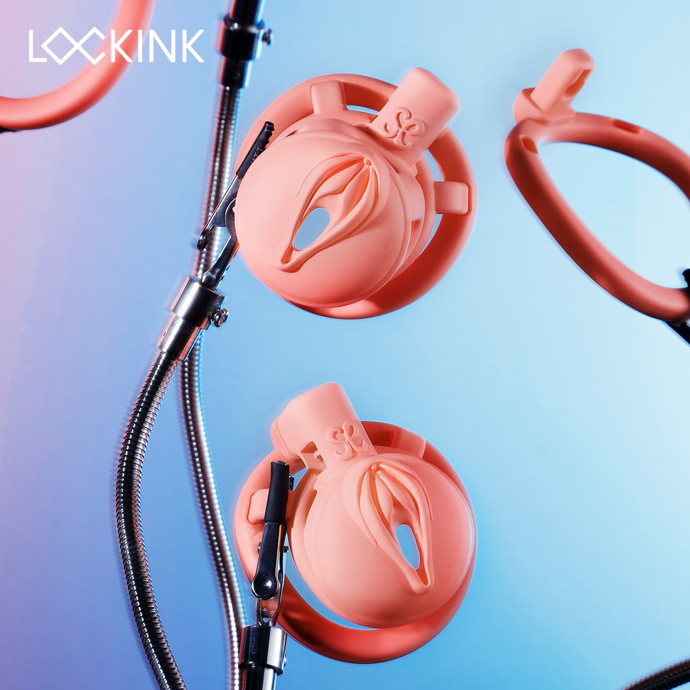LOCKINK Sevanda 3D Printed Pink Pride Male Chastity Cage-1
