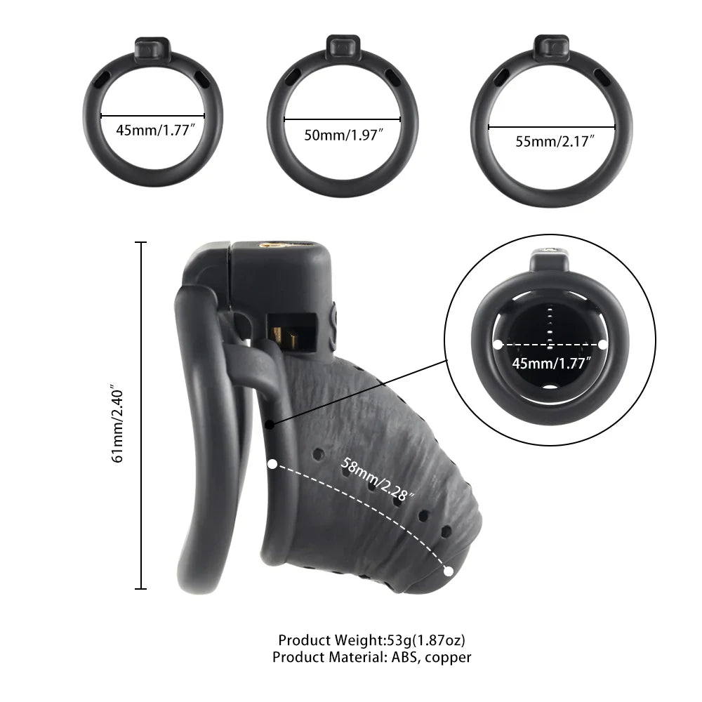 LOCKINK Sevanda Black Wiener 3D Printed Chastity Cage-5