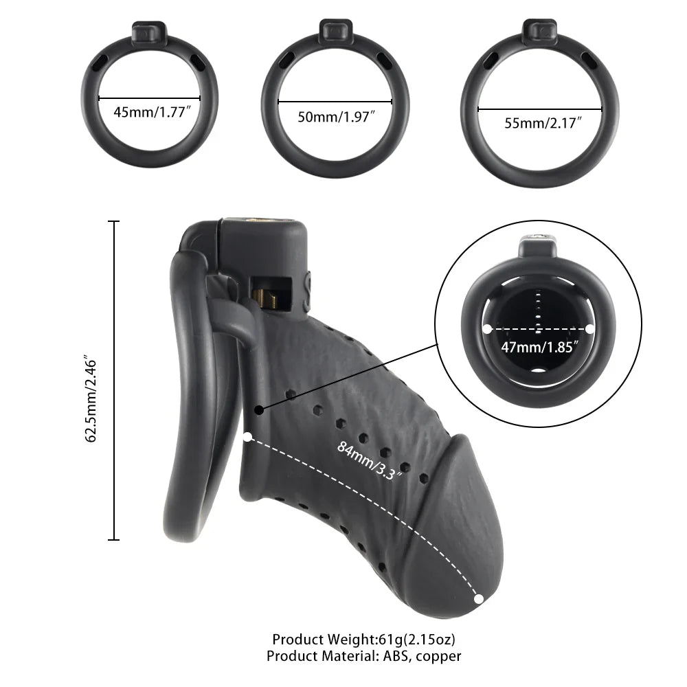 LOCKINK Sevanda Black Wiener 3D Printed Chastity Cage-6
