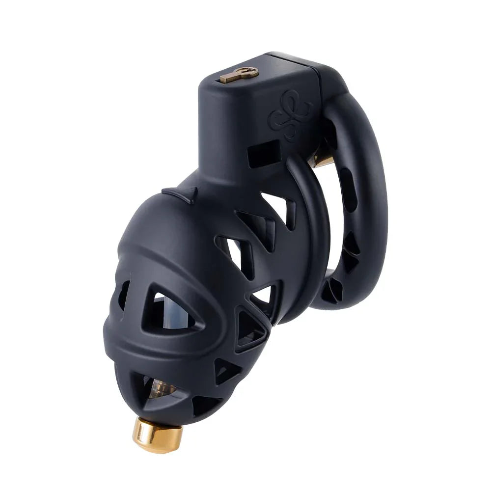LOCKINK Sevanda Rattlesnake Plastic Male Chastity Cage With Anal Plug-3