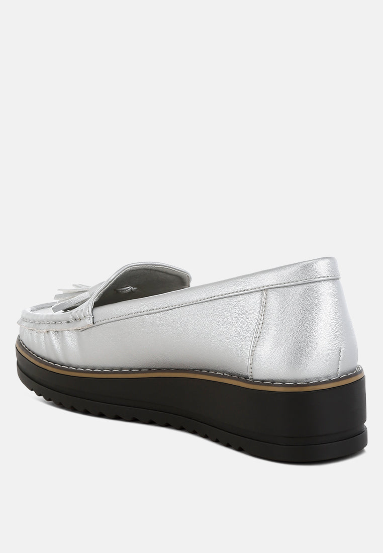 Larana Metallic Tassel Detail Loafers-2