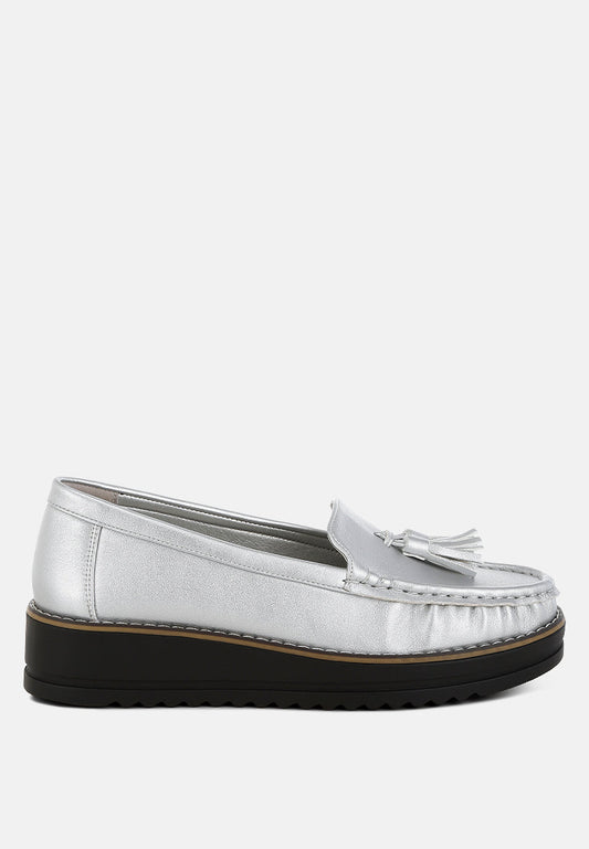 Larana Metallic Tassel Detail Loafers-0