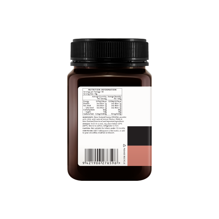 Mānuka Honey MGO 83+ with Lemon 500g-1