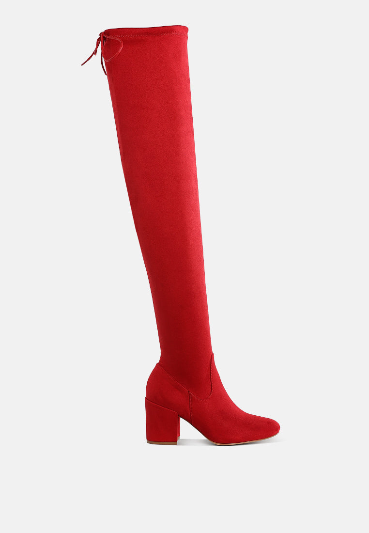 Liama Minimal Drawstring Detail Knee-High Boots-6