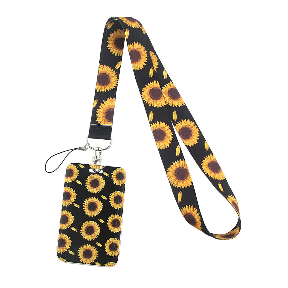 Daisy and Sunflower Phone Strap with Card Holder Set