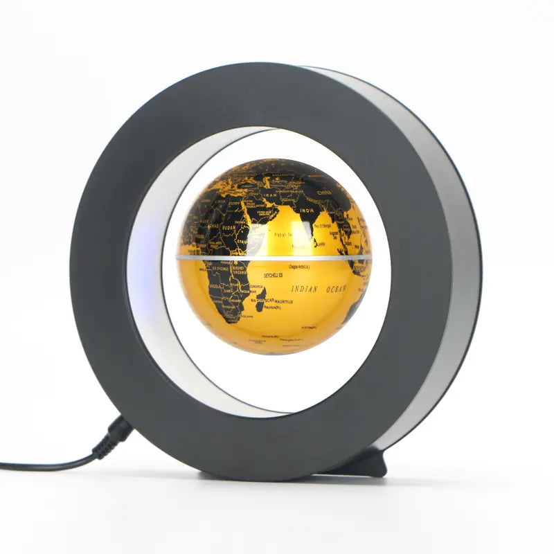 Magnetic Levitation Globe - 4-Inch Black LED Decor