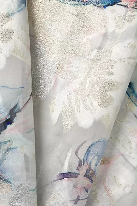 Aidan Mattox Floral Jacquard One-Shoulder Neck Sleeveless Gown-3