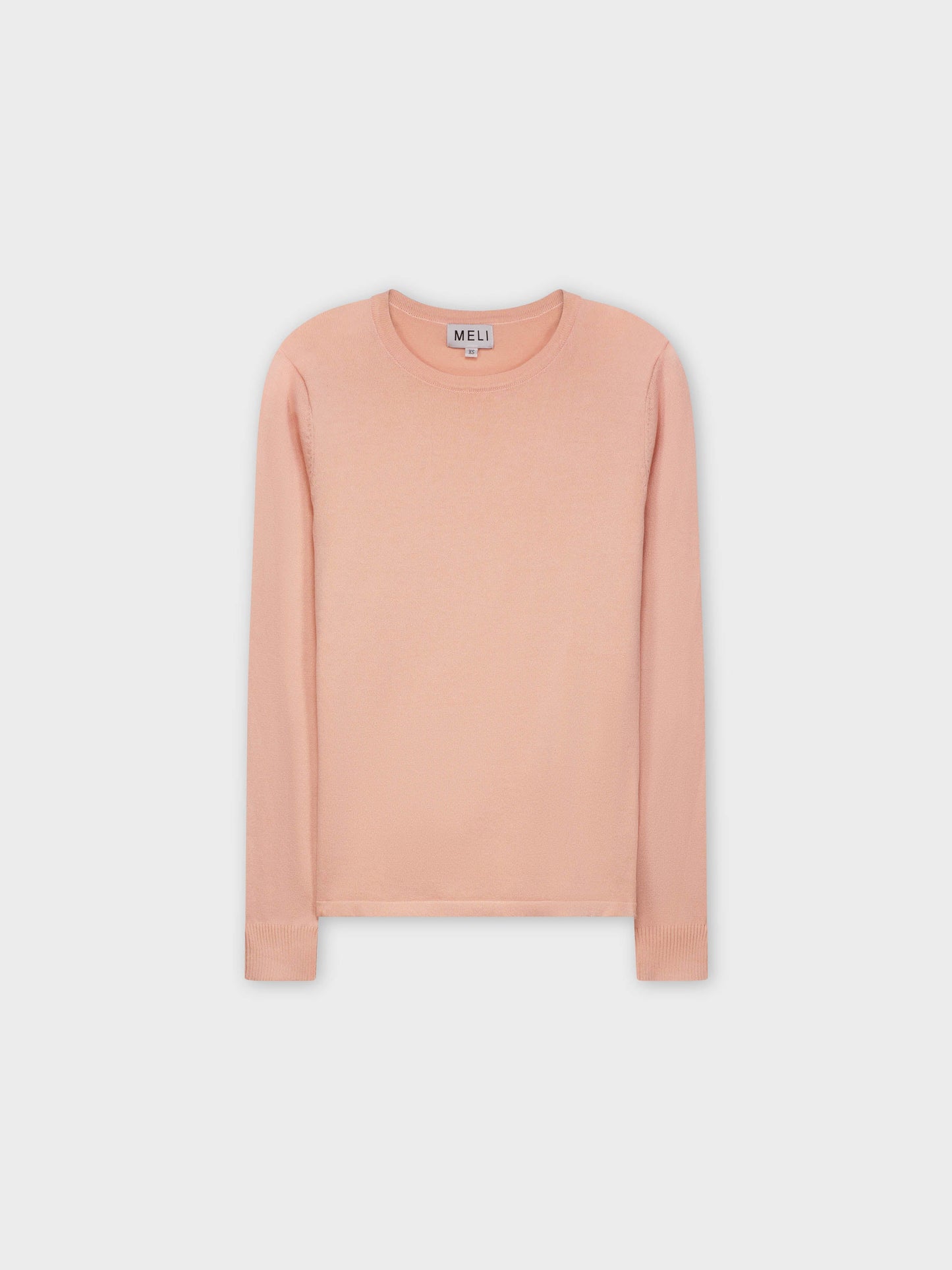 THIN KNIT CREW SWEATER-SOFT PINK-1