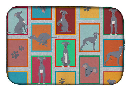Lots of Italian Greyhound Dish Drying Mat-0