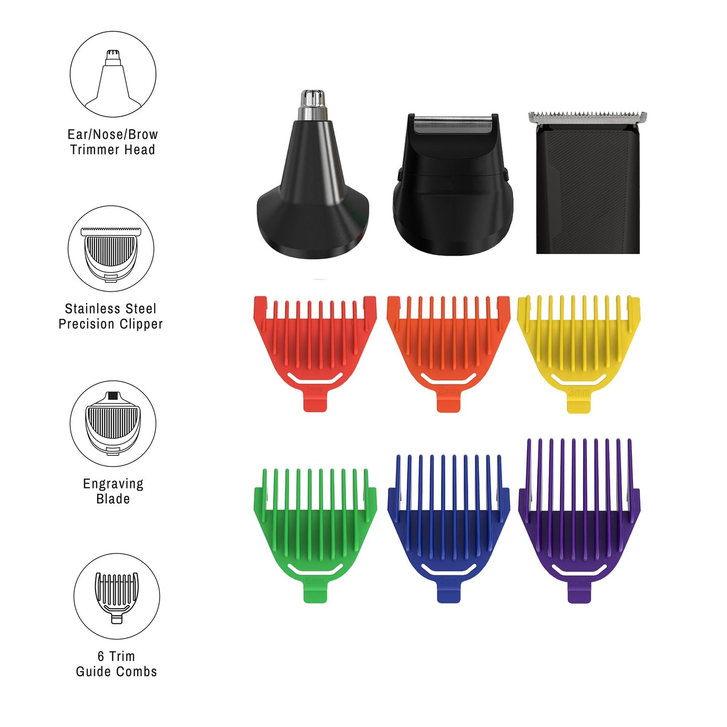 Mario Lopez Rechargeable Men's Grooming Set - Complete Hair, Beard, Nose, and Ear Grooming Kit-2