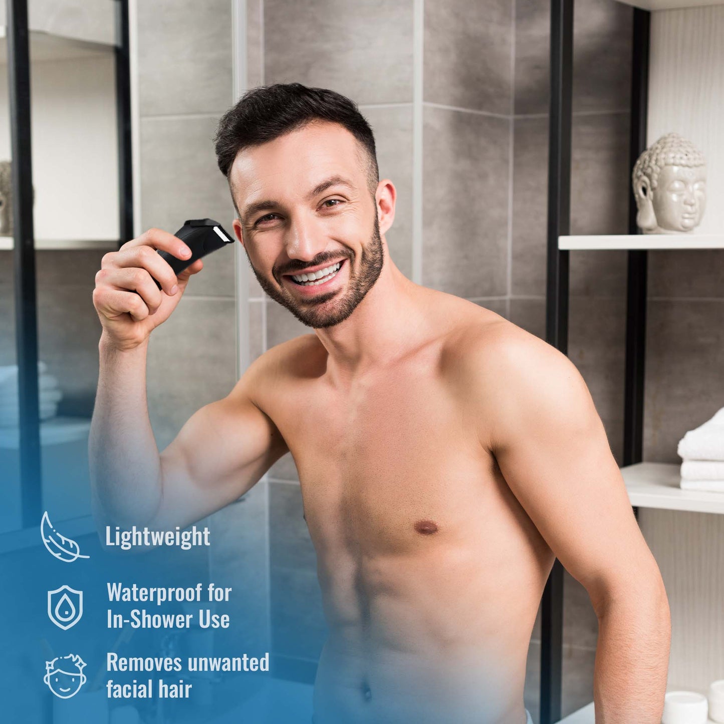 Mario Lopez Wireless Body Hair Trimmer & Shaver and Mario Lopez Disposable Razors - 3 Blade Shaving Surface Technology-2
