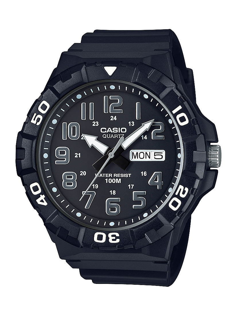 Casio Men's 'Diver Style' Quartz Resin Casual Watch, Color Black (Model: MRW-210H-1AVCF)-0