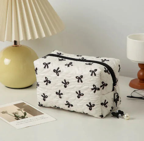 Large Bow Clutch Cosmetic Bag