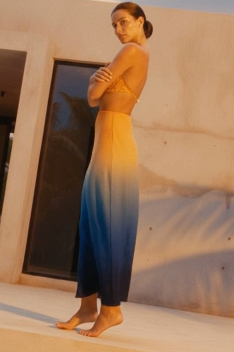 Maia Silk Midi Skirt in Cosmos-3