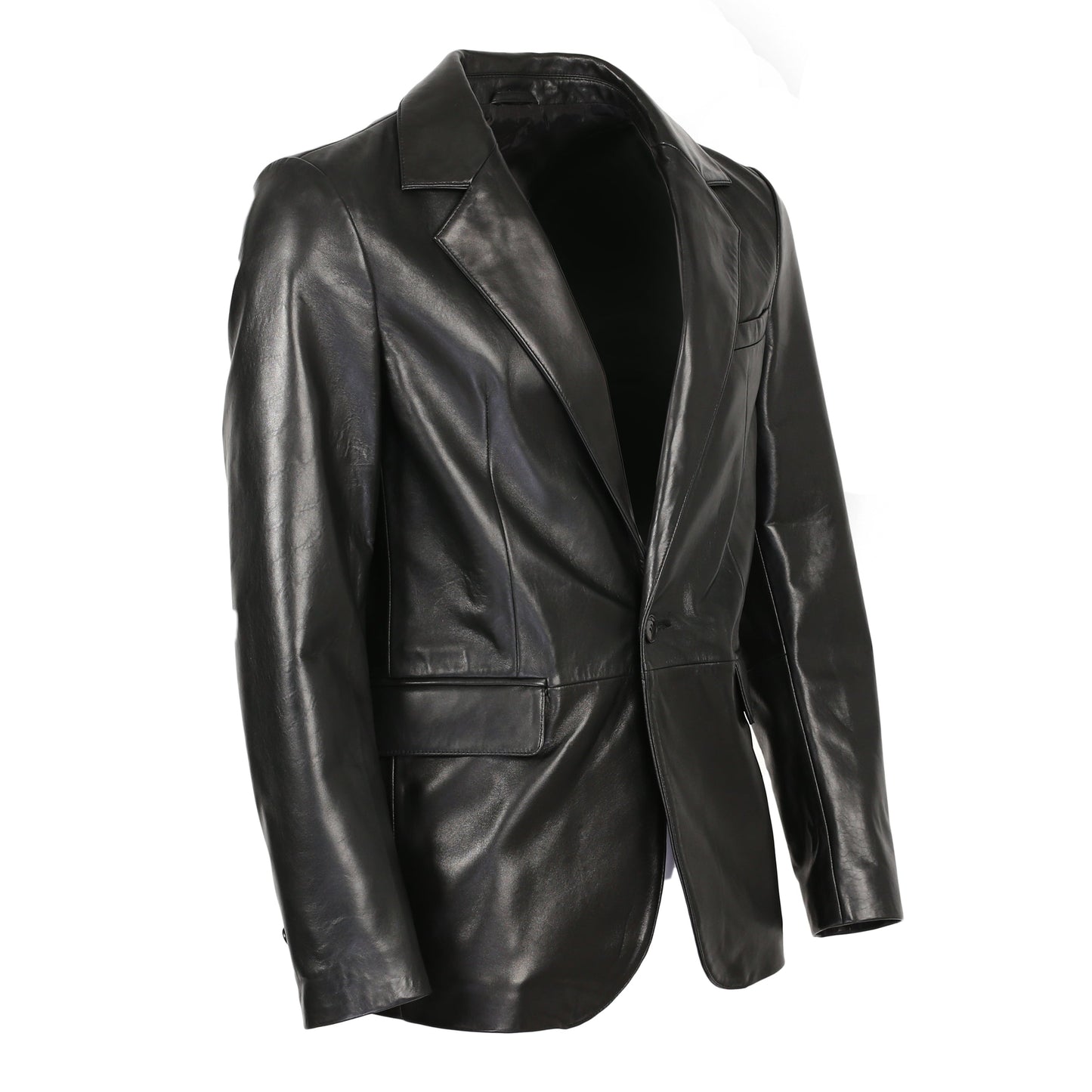 Maximus Mens New Zealand 1 Button Leather Blazer-1