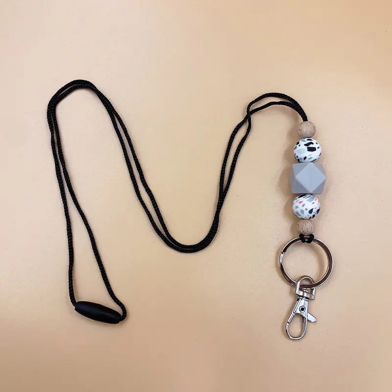 Amazon Badge Holder Keychain with Silicone Beads Lanyard