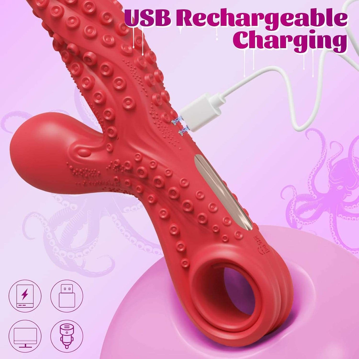 MonsterVibe Clit Stimulation Dildo Vibrator-3