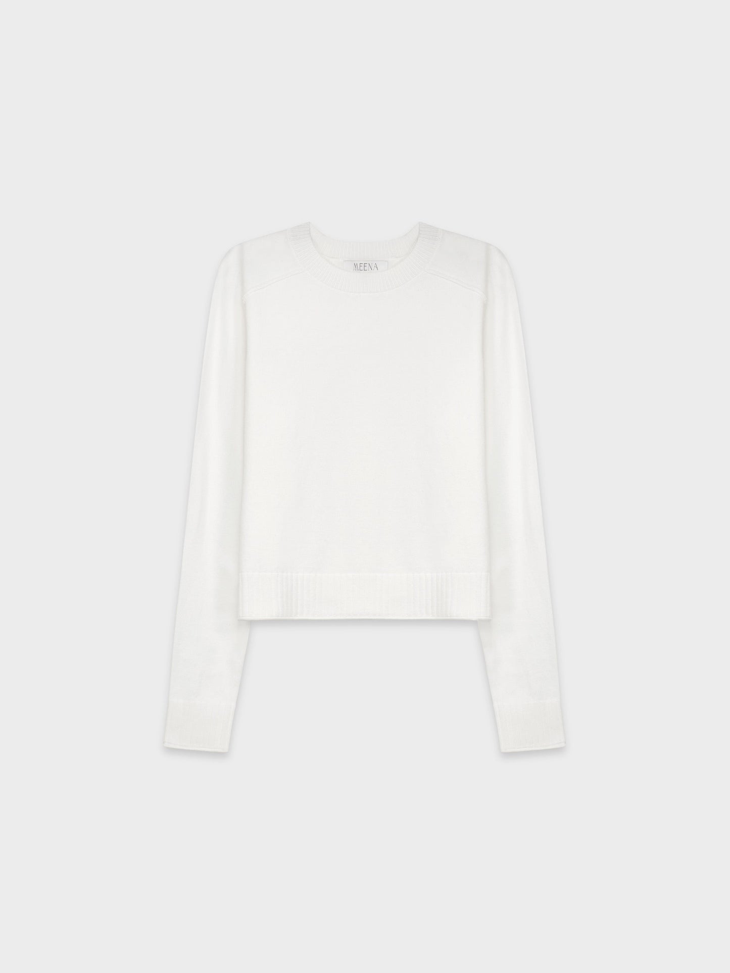 RIBBED BAND SWEATER-PURE WHITE-0
