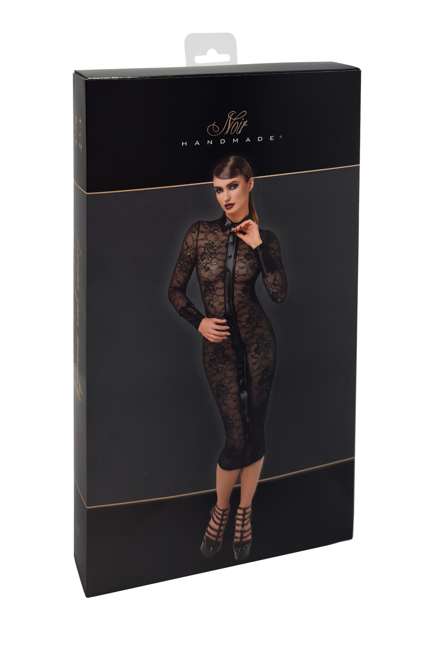 F376 halblanges Kleid Noirelle aus Spitze - 3XL-8