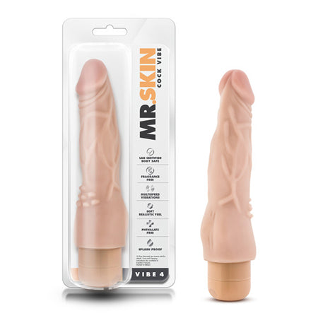 Dr. Skin Vibe 4 Realistic 8 in. Vibrating Dildo Beige-0