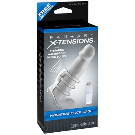 Fantasy X-tensions Vibrating Cock Cage Clear-0
