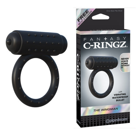 Fantasy C-Ringz The Wingman Vibrating Cockring Black-0