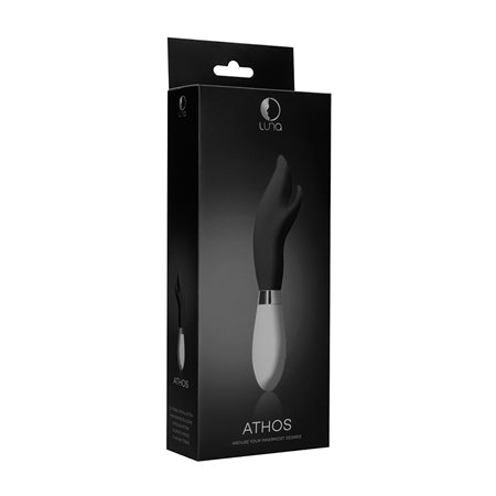 Luna Athos 10-Speed Silicone Dual Stimulation Vibrator Black-0