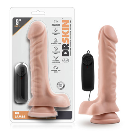 Dr. Skin Dr. James Realistic 9 in. Vibrating Dildo with Balls Beige-0