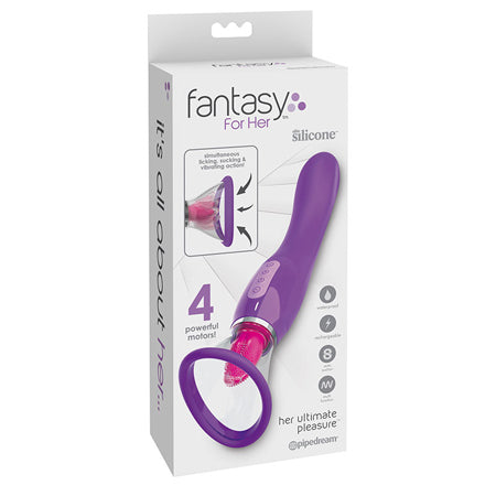 Fantasy For Her Her Ultimate Pleasure Dual-Ended Vibrator With Licking Suction Purple-0