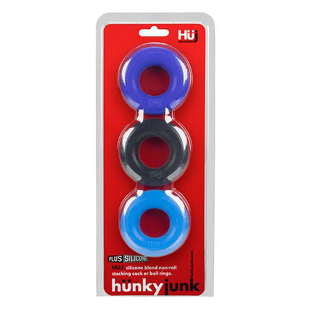 Hunkyjunk HUJ3 3-pack c-ring, blue multi-0