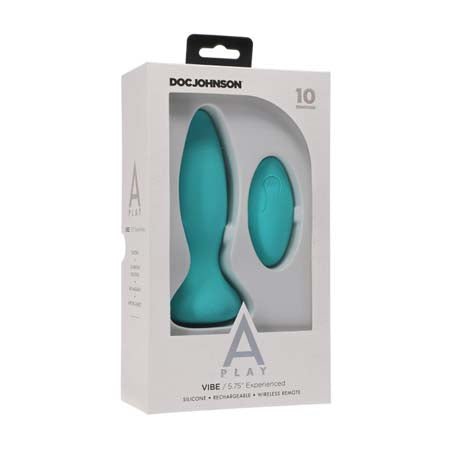 A-Play Vibe Experienced Rechargeable Silicone Anal Plug with Remote Teal-0