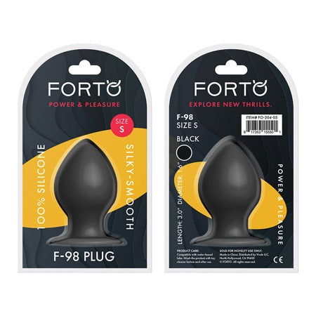 Forto F-98 Cone Silicone Anal Plug Small Black-0