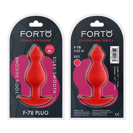 Forto F-78 Pointee Silicone Anal Plug Medium Red-0