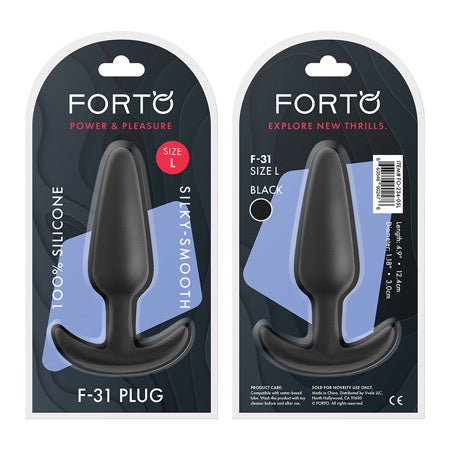 Forto F-31 Silicone Anal Plug Large Black-0