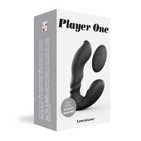 Love to Love Player One Dual Motor Vibrating Prostate Massager With Remote Black-0