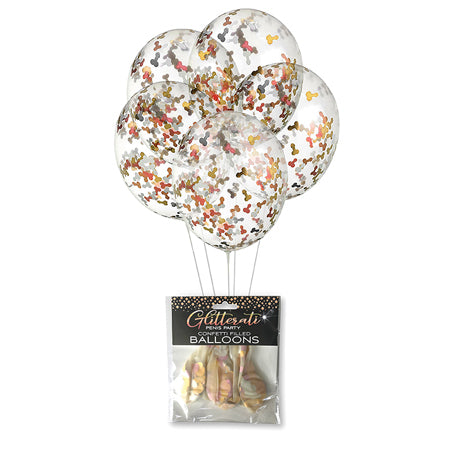 Glitterati Penis Party Confetti Filled Balloons 5-Pack-0