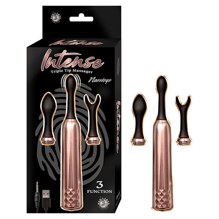Intense Triple Tip Massager - Rose Gold-0