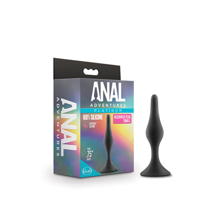 Anal Adventures Platinum Silicone Beginner Plug Small Black-0