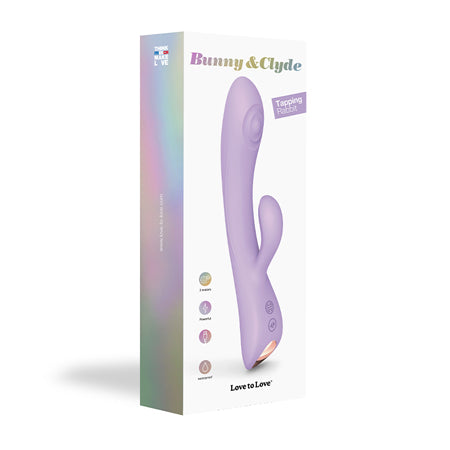 Love to Love Bunny & Clyde Rechargeable Tapping Rabbit Silicone Vibrator Viva Mauve-0
