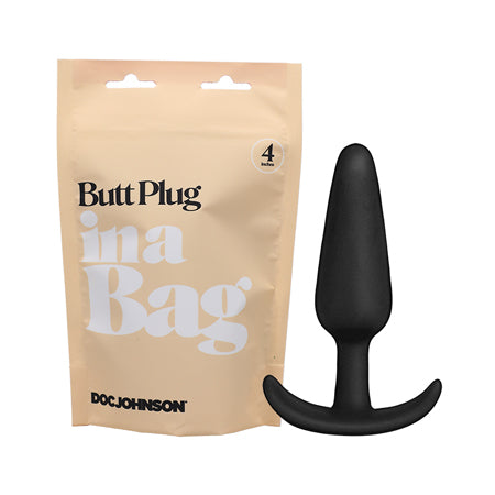 Doc Johnson Butt Plug In A Bag 4 in. Silicone Black-0