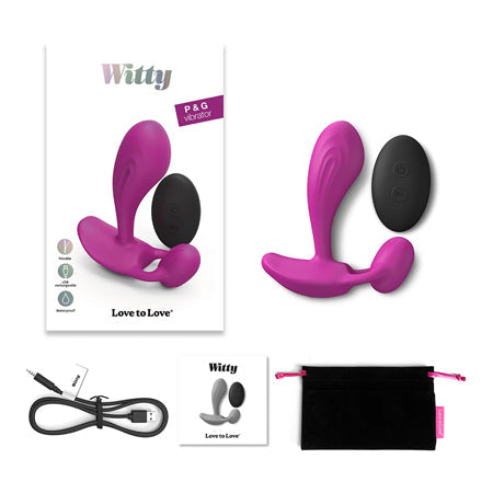 Love to Love Witty Rechargeable Remote-Controlled Silicone P & G Vibrator Sweet Orchid-0