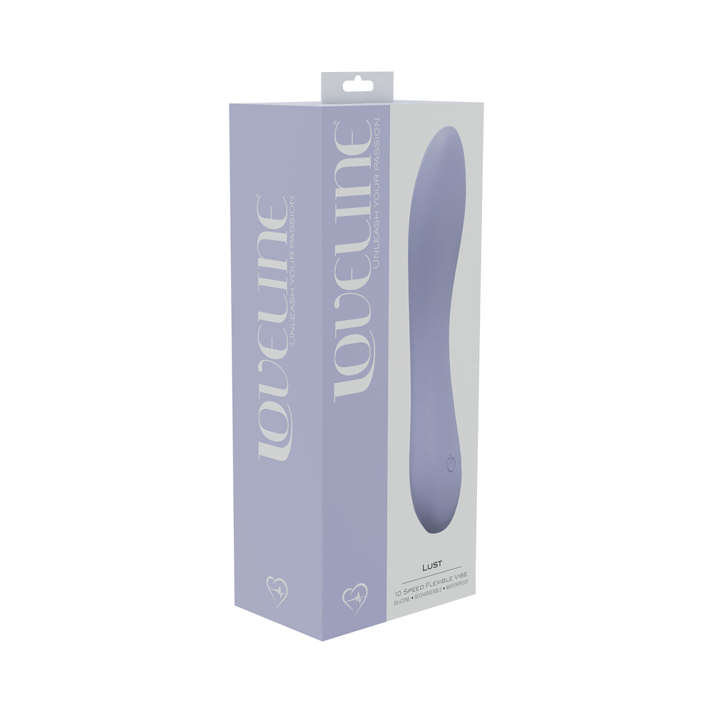 LoveLine Lust 10 Speed Flexible Vibe Sealed Silicone Rechargeable Submersible Lavender-0