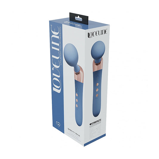 LoveLine Serenity Wand Silicone Rechargeable Splashproof Blue/Grey-0