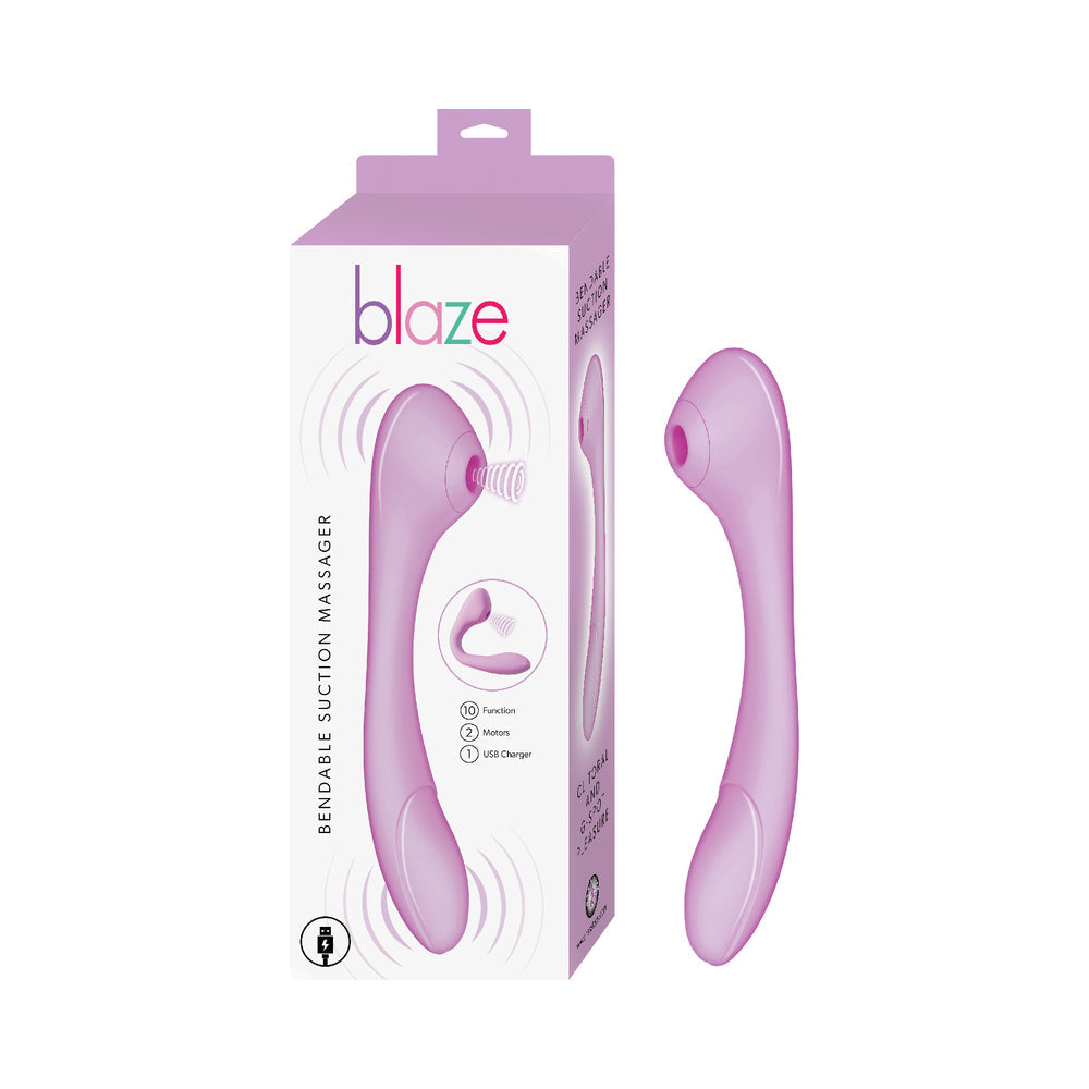 Blaze Bendable Suction Massager Lavender-0
