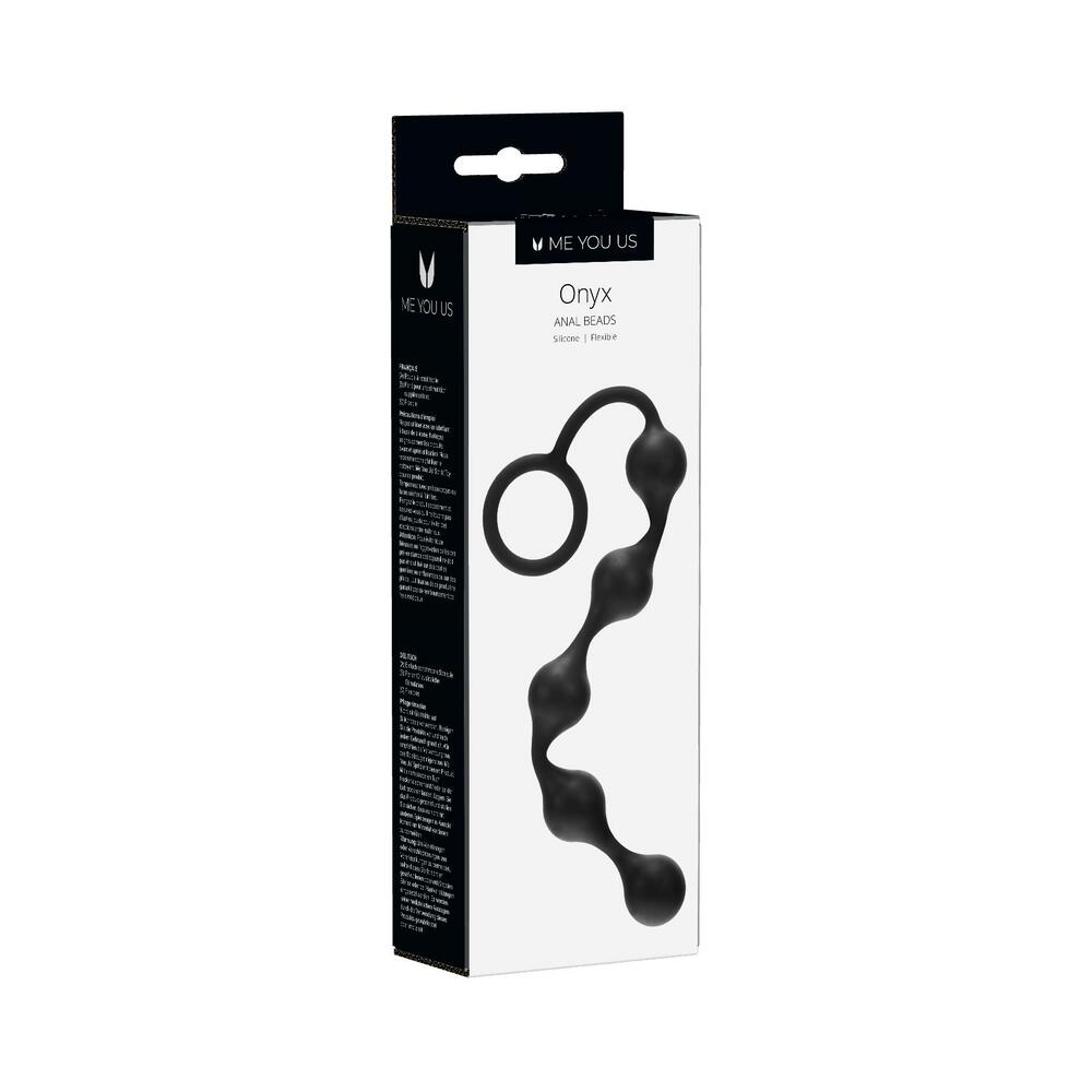 Me You Us Onyx Silicone Anal Beads Black-0