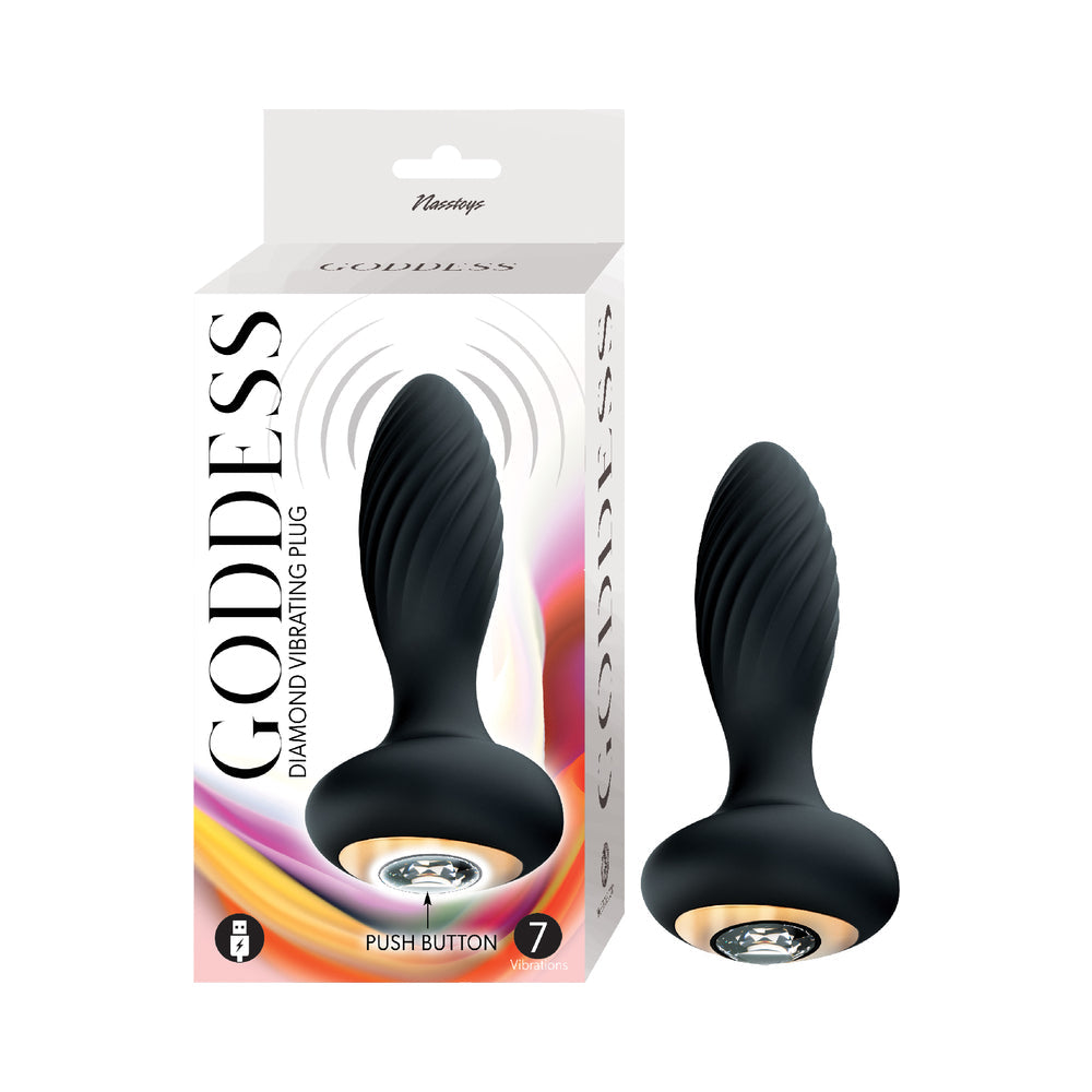 Goddess Diamond Vibrating Plug Black-0