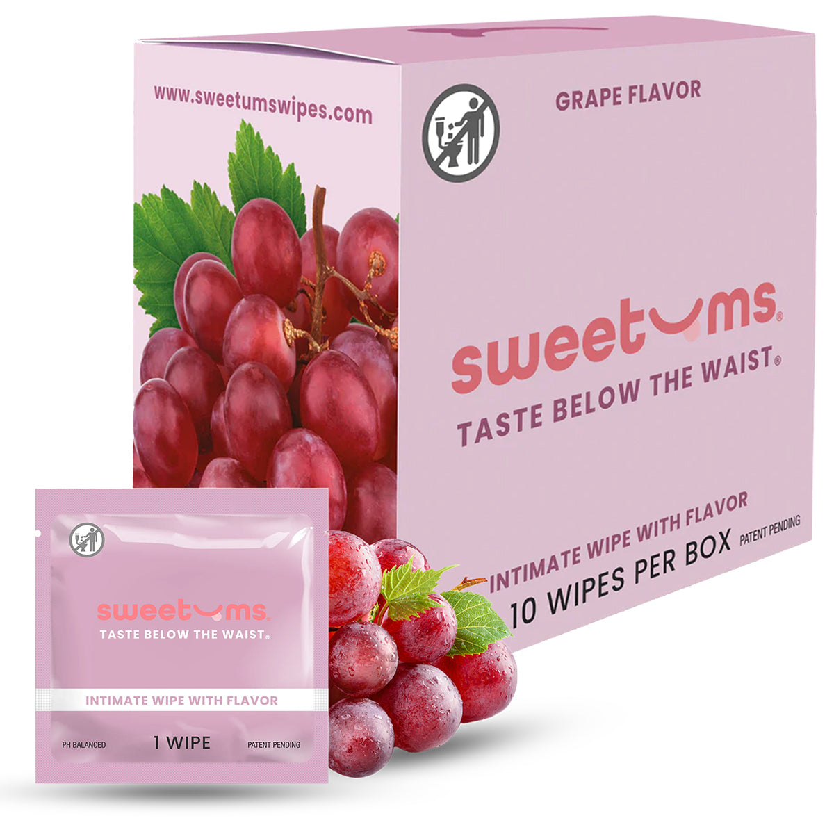 Sweetums Intimate Wipes Grape Flavor 10-Pack-0